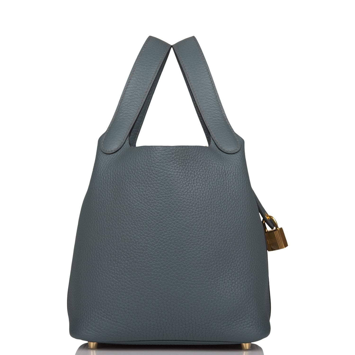 Hermes Bleu Orage Clemence Picotin Lock 18cm Gold Hardware