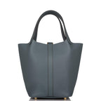 Hermes Bleu Orage Clemence Picotin Lock 18cm Gold Hardware