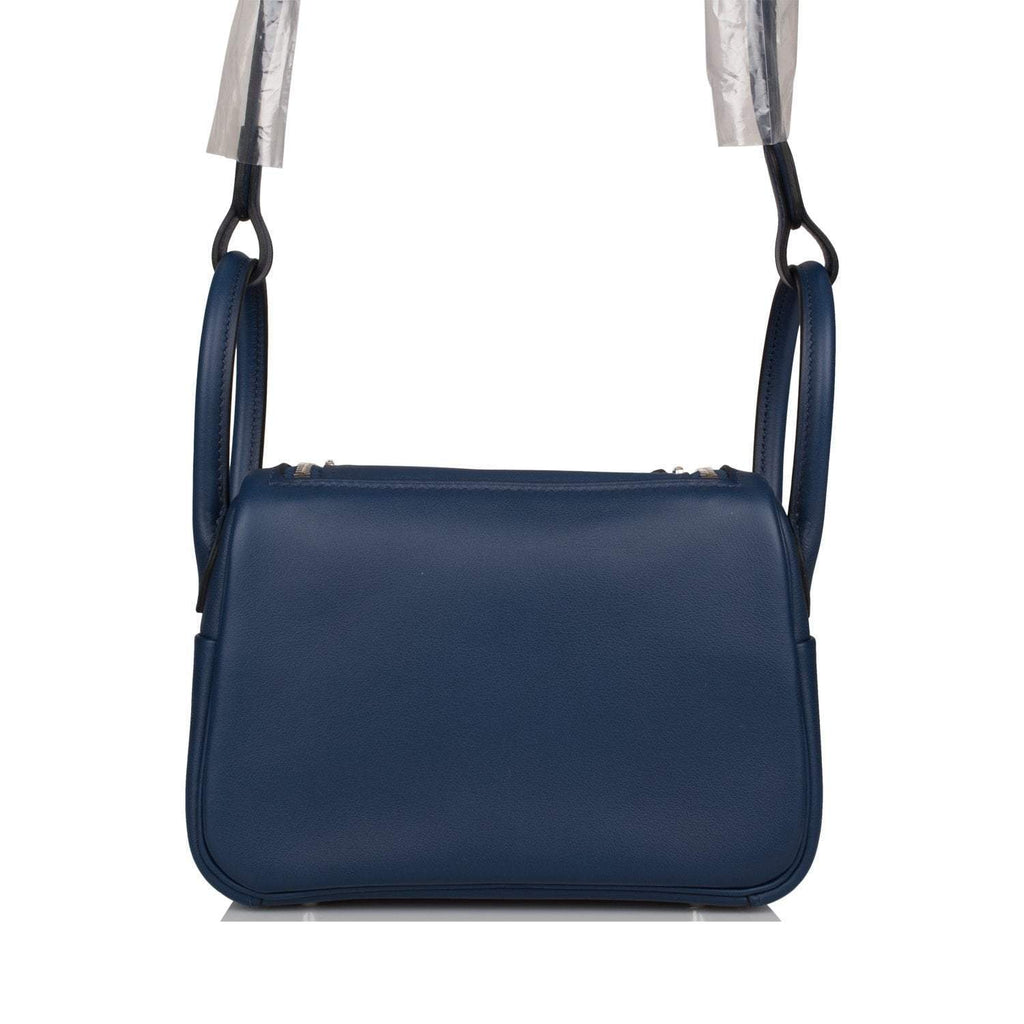 Hermes Bleu Navy Verso Swift Mini Lindy Palladium Hardware