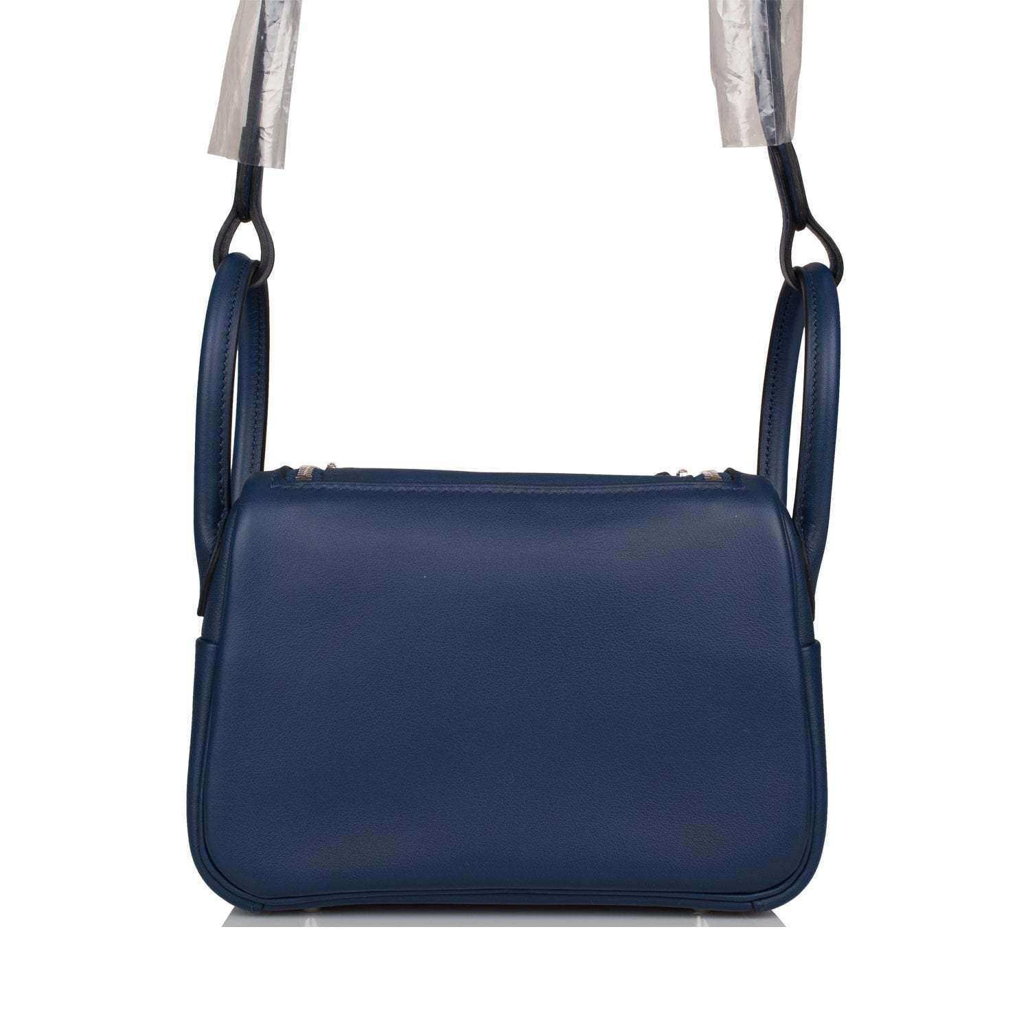 Hermes Bleu Navy Verso Swift Mini Lindy Palladium Hardware