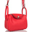 Hermes Rouge de Coeur Swift Mini Lindy Palladium Hardware