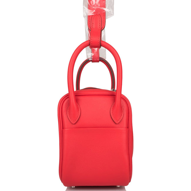 Hermes Rouge de Coeur Swift Mini Lindy Palladium Hardware Main Image