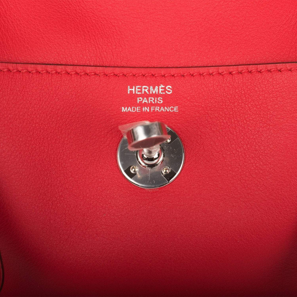 Hermes Rouge de Coeur Swift Mini Lindy Palladium Hardware