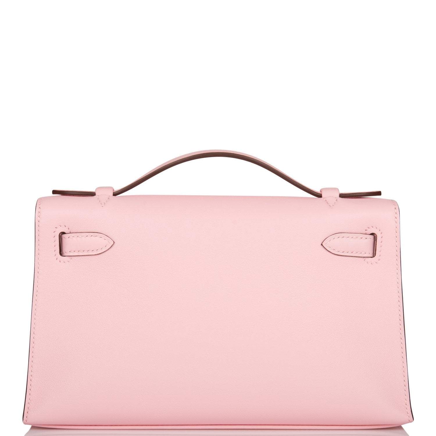 Hermes Rose Sakura Swift Mini Kelly Pochette Palladium Hardware