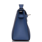 Hermes Kelly Pochette Bleu Brighton Swift Palladium Hardware