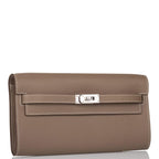 Hermes Etoupe Epsom Kelly Wallet To Go Palladium Hardware