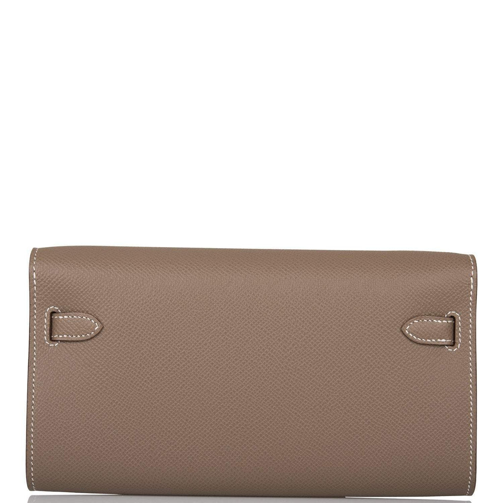 Hermes Etoupe Epsom Kelly Wallet To Go Palladium Hardware