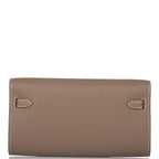 Hermes Etoupe Epsom Kelly Wallet To Go Palladium Hardware