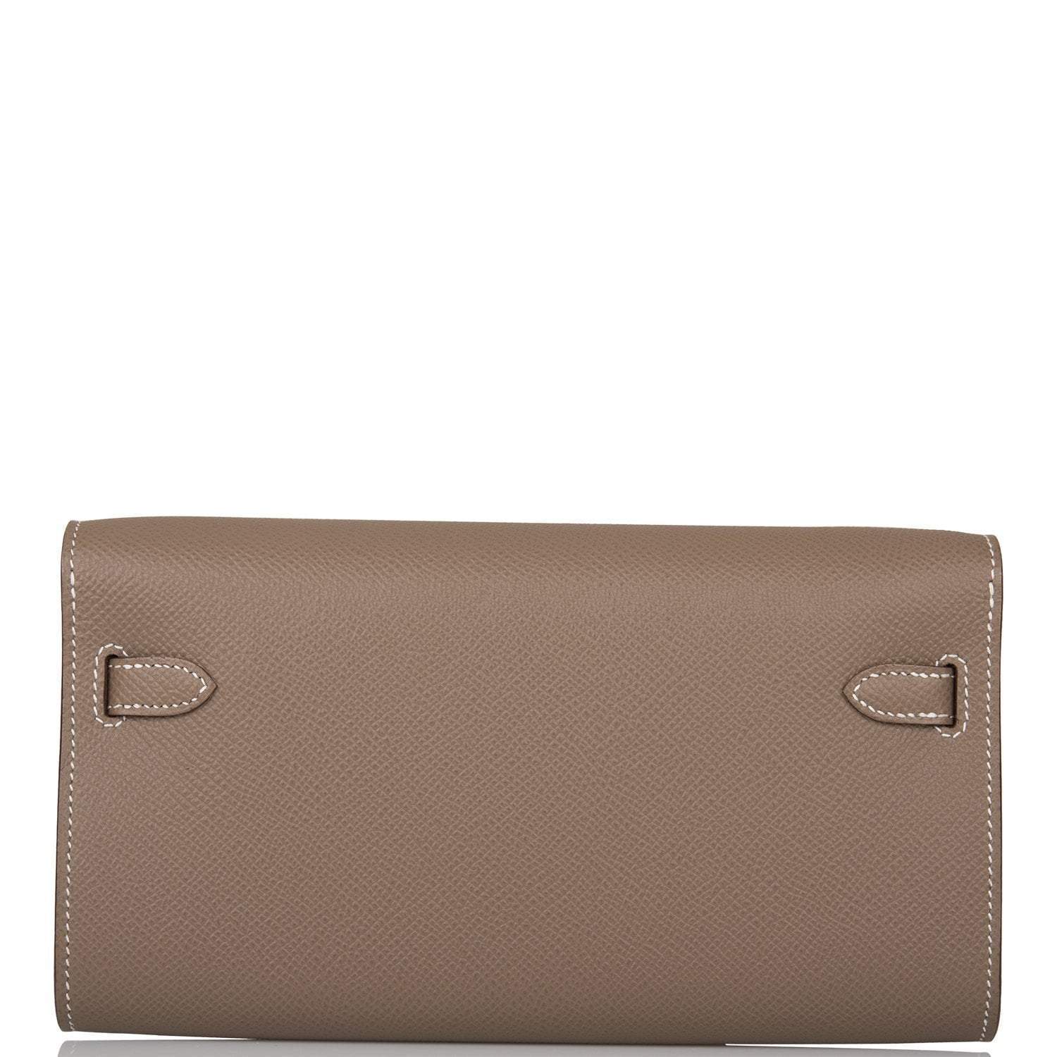 Hermes Etoupe Epsom Kelly Wallet To Go Palladium Hardware