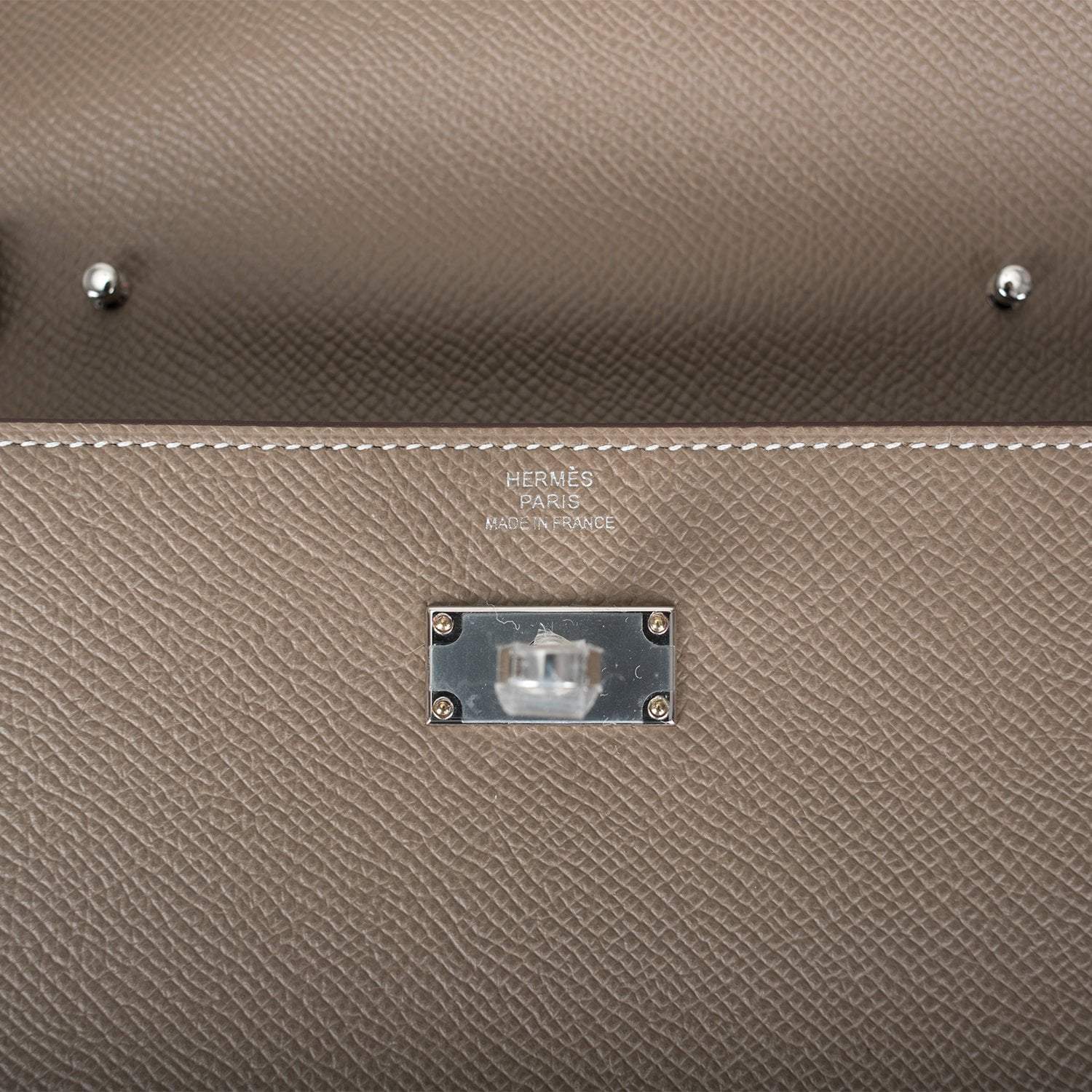 Hermes Etoupe Epsom Kelly Wallet To Go Palladium Hardware