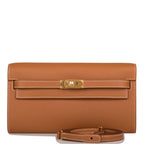 Hermes Kelly Wallet To Go Gold Epsom Gold Hardware