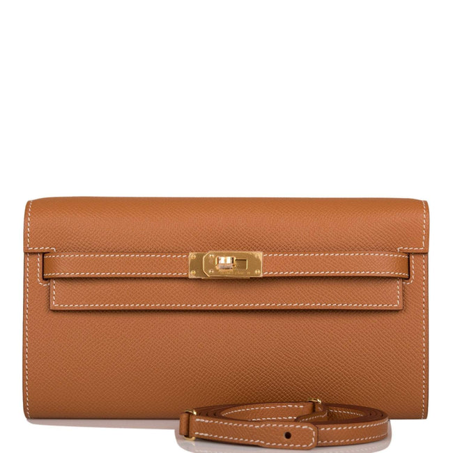 Hermes Kelly Wallet To Go Gold Epsom Gold Hardware Hover Image