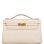 Hermes Kelly Pochette Beton Ostrich Gold Hardware