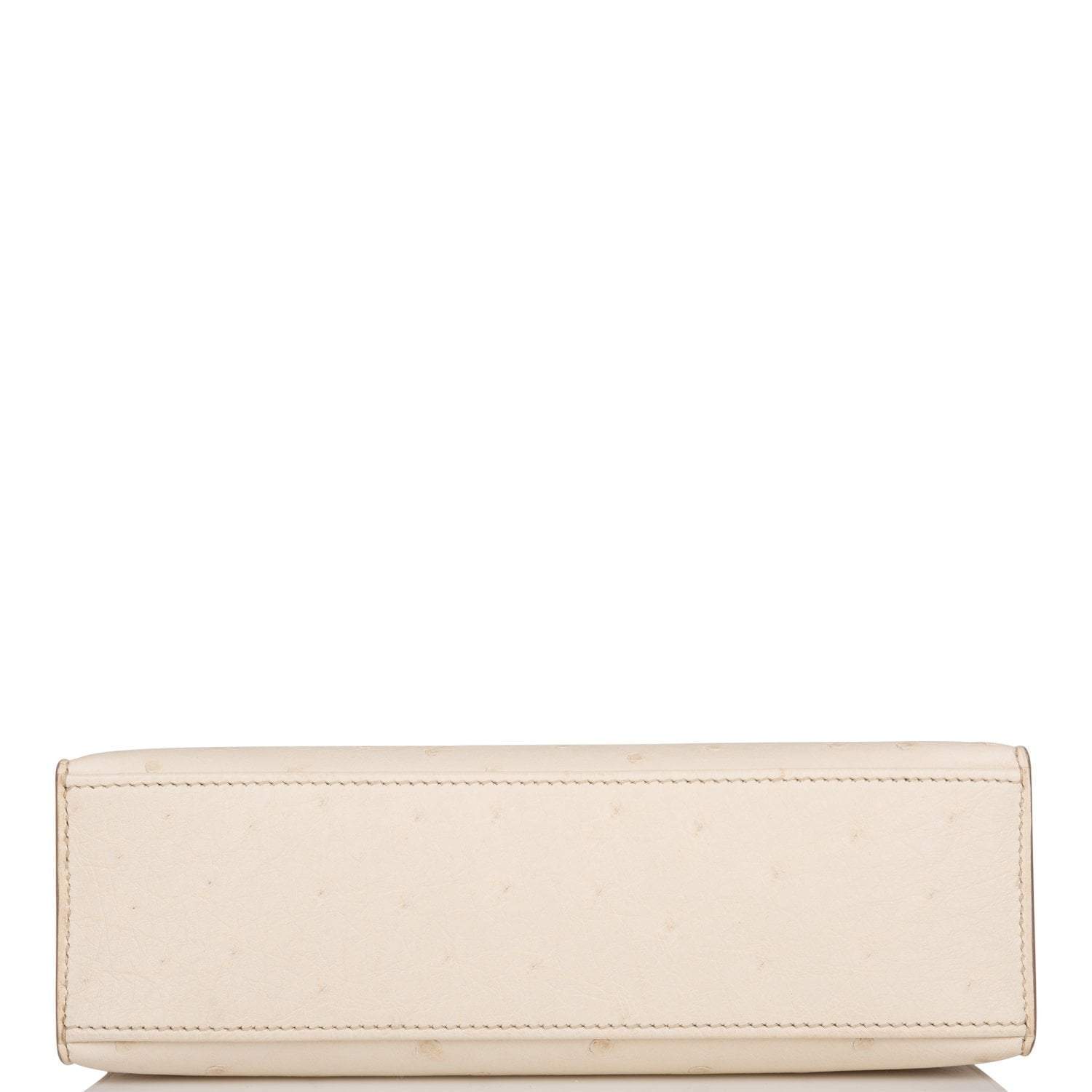 Hermes Kelly Pochette Beton Ostrich Gold Hardware