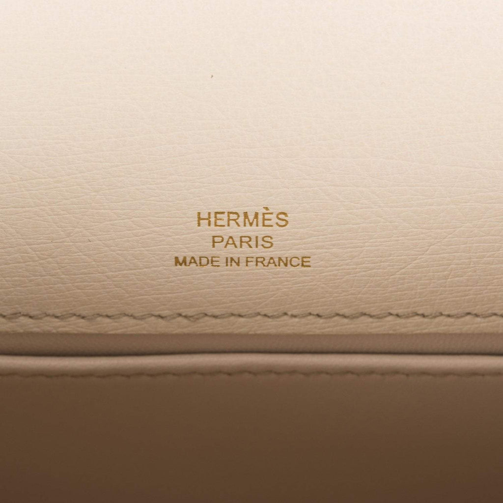 Hermes Kelly Pochette Beton Ostrich Gold Hardware
