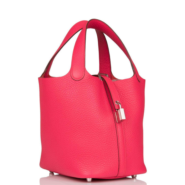 Hermes Picotin Lock 18 Rose Extreme Clemence Palladium Hardware Main Image