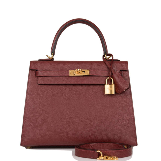 Hermes Kelly Sellier 25cm Rouge H Epsom Gold Hardware Hover Image