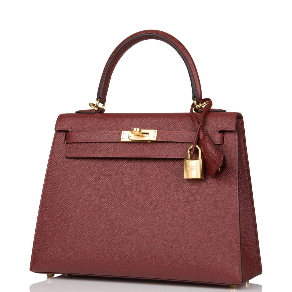 Hermes Kelly Sellier 25cm Rouge H Epsom Gold Hardware
