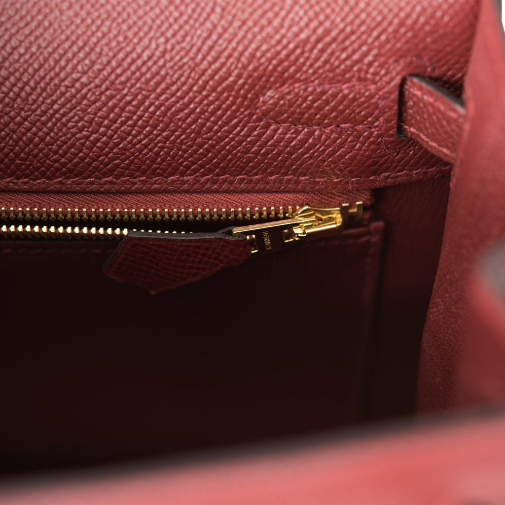 Hermes Kelly Sellier 25cm Rouge H Epsom Gold Hardware