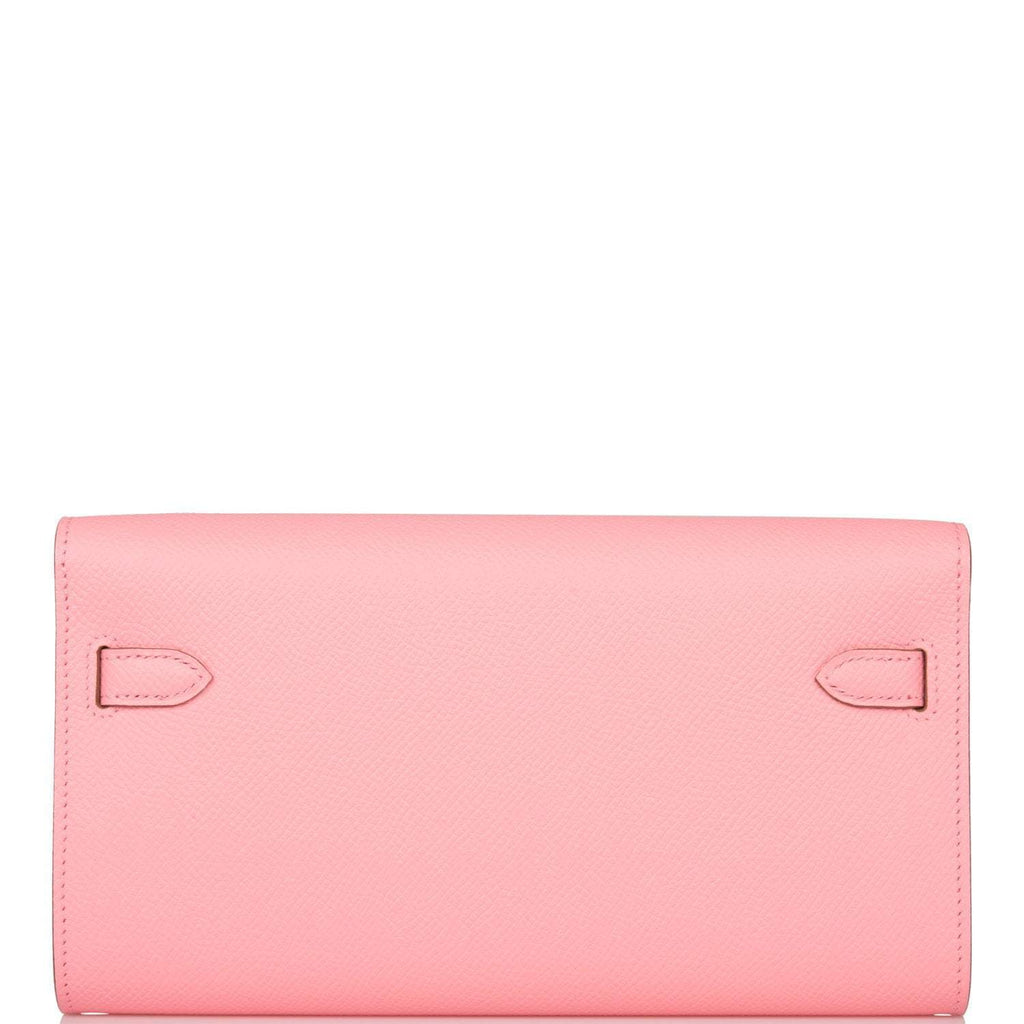 Hermes Kelly Wallet To Go Rose Confetti Epsom Palladium Hardware