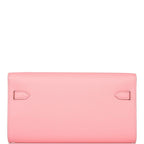 Hermes Kelly Wallet To Go Rose Confetti Epsom Palladium Hardware