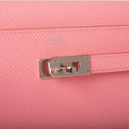 Hermes Kelly Wallet To Go Rose Confetti Epsom Palladium Hardware