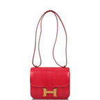 Hermes Mini Constance 18 Rouge Exotique Lizard Niloticus Gold Hardware