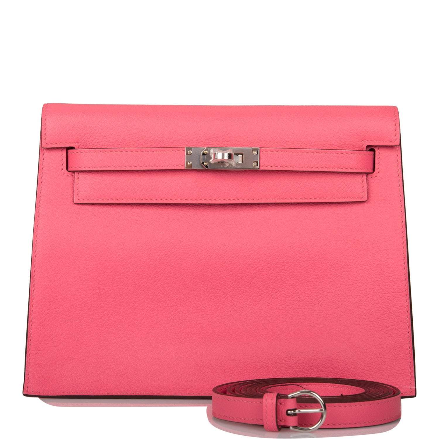 Hermes Rose Azalee Evercolor Kelly Danse Palladium Hardware