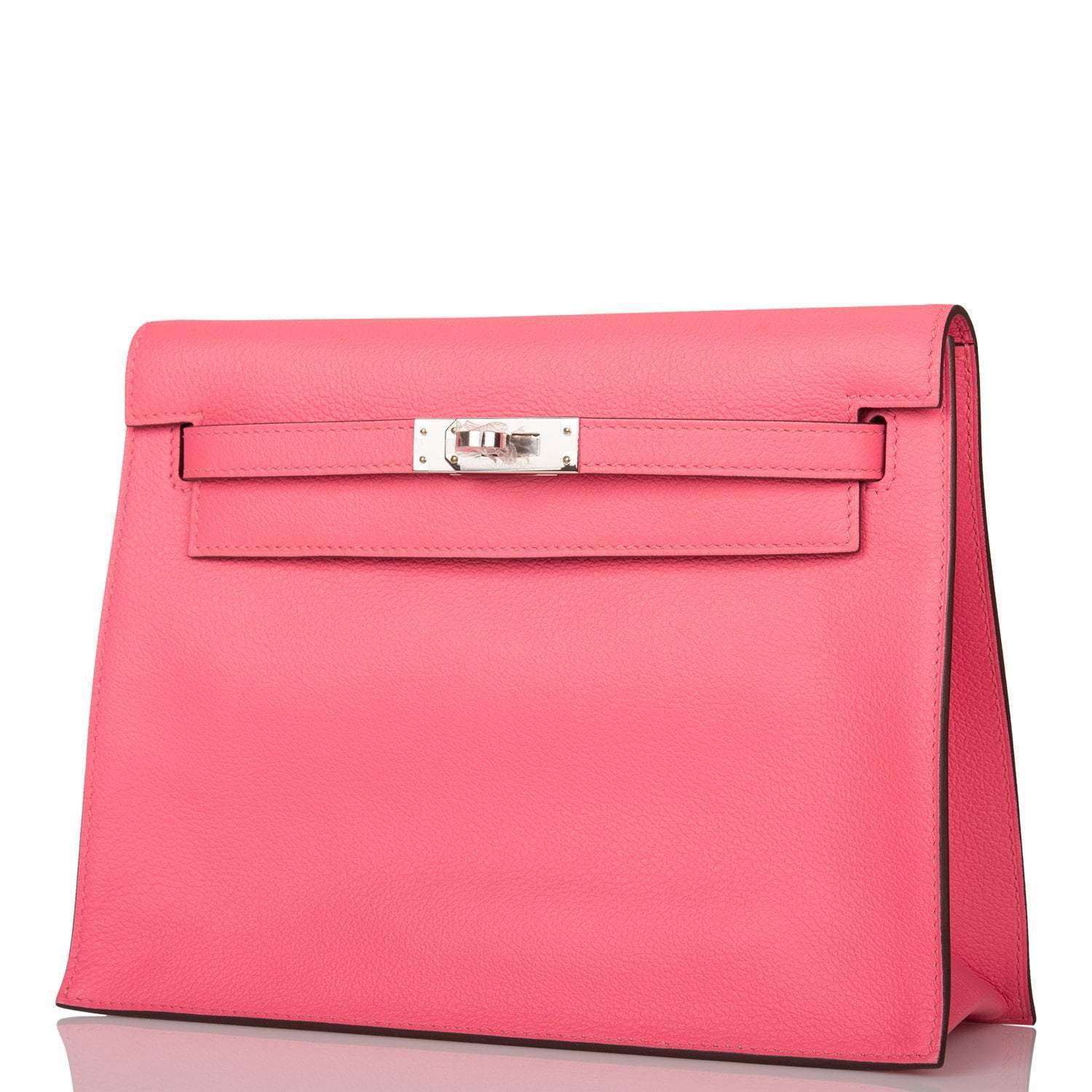 Hermes Rose Azalee Evercolor Kelly Danse Palladium Hardware