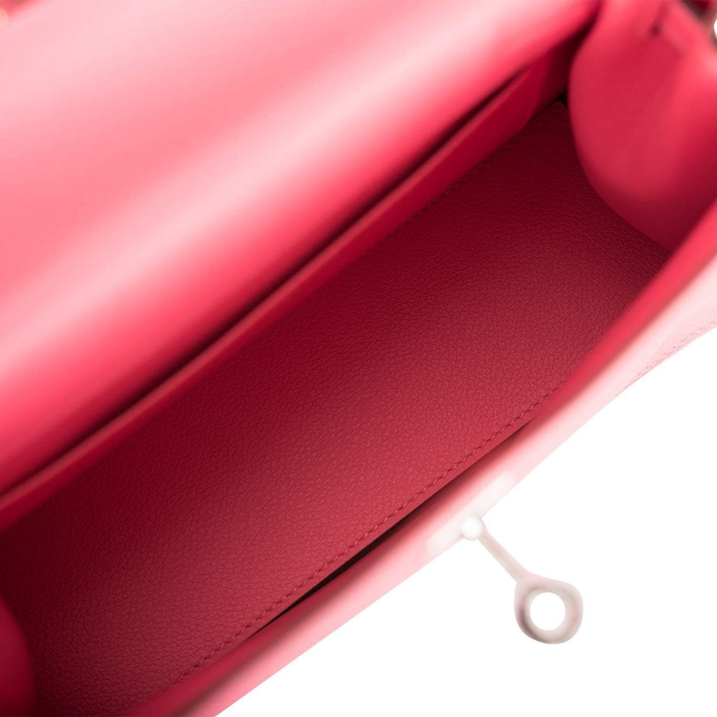 Hermes Rose Azalee Evercolor Kelly Danse Palladium Hardware