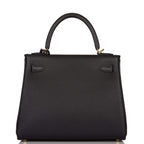 Hermes Kelly Retourne 25 Black Togo Gold Hardware