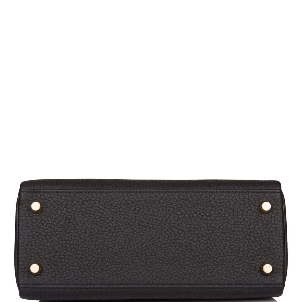 Hermes Kelly Retourne 25 Black Togo Gold Hardware