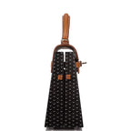 Hermes Fauve Barenia and Natural Wood "Kelly Wood" 22cm Palladium Hardware