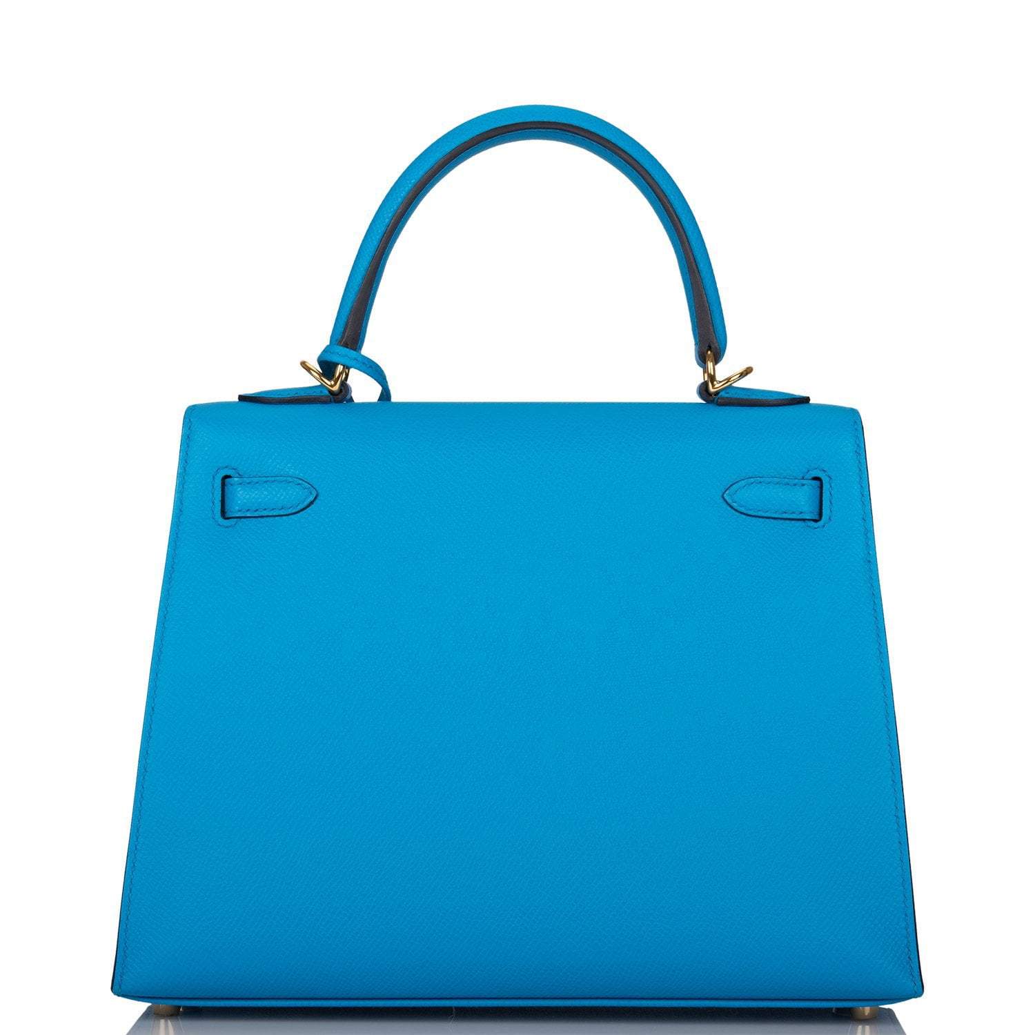 Hermes Kelly Sellier 25 Bleu Frida Epsom Gold Hardware