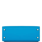 Hermes Kelly Sellier 25 Bleu Frida Epsom Gold Hardware