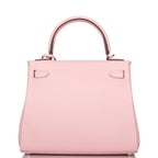 Hermes Rose Sakura Swift Retourne Kelly 25cm Palladium Hardware