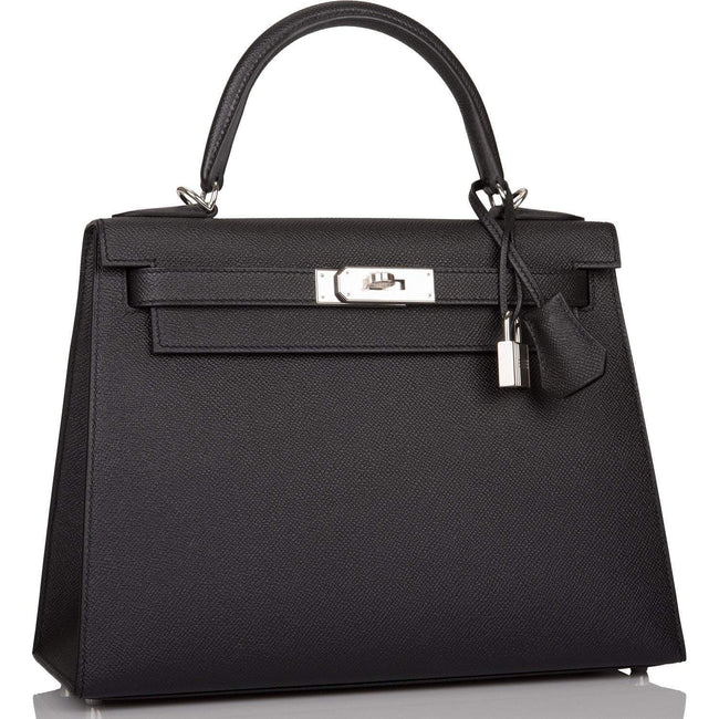Hermes Black Epsom Sellier Kelly 28cm Palladium Hardware Main Image