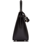 Hermes Black Epsom Sellier Kelly 28cm Palladium Hardware