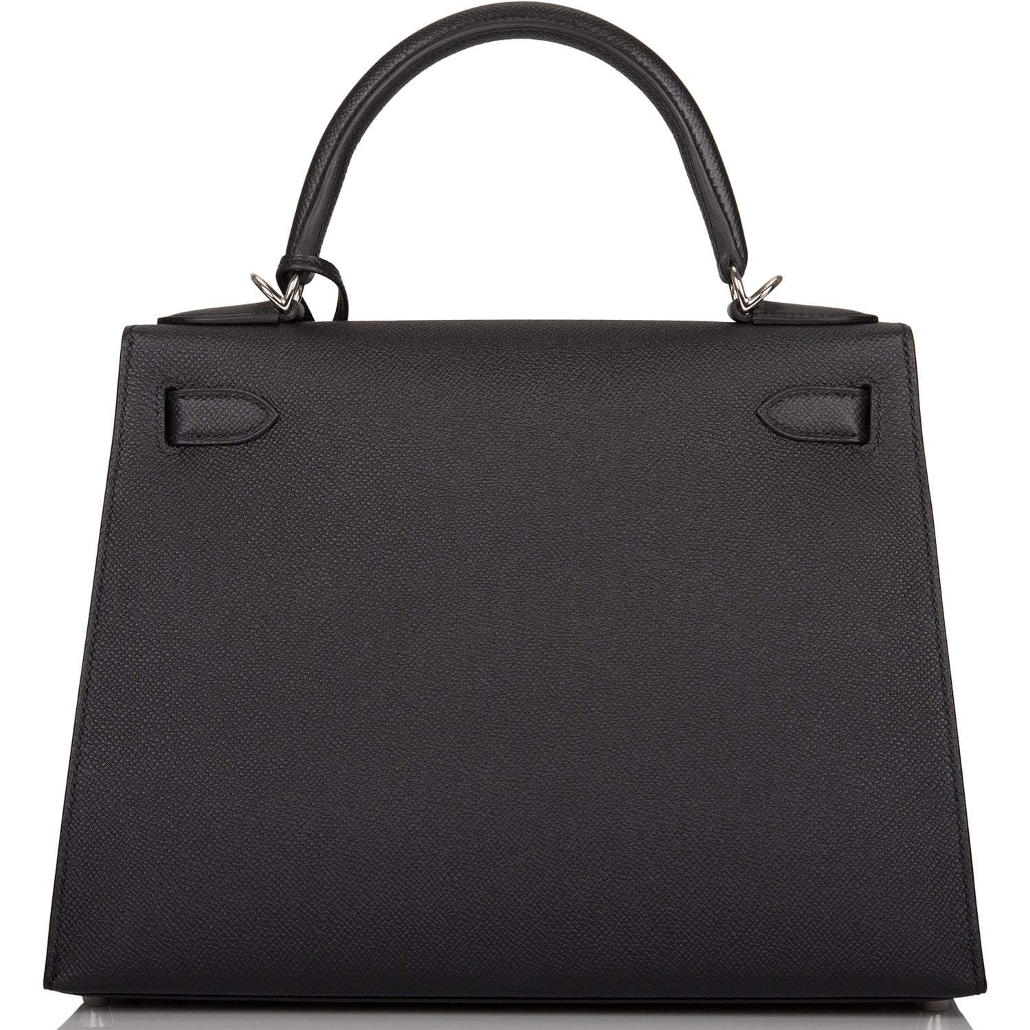 Hermes Black Epsom Sellier Kelly 28cm Palladium Hardware