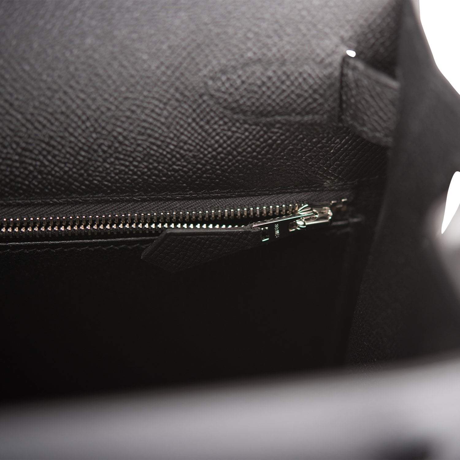 Hermes Black Epsom Sellier Kelly 28cm Palladium Hardware