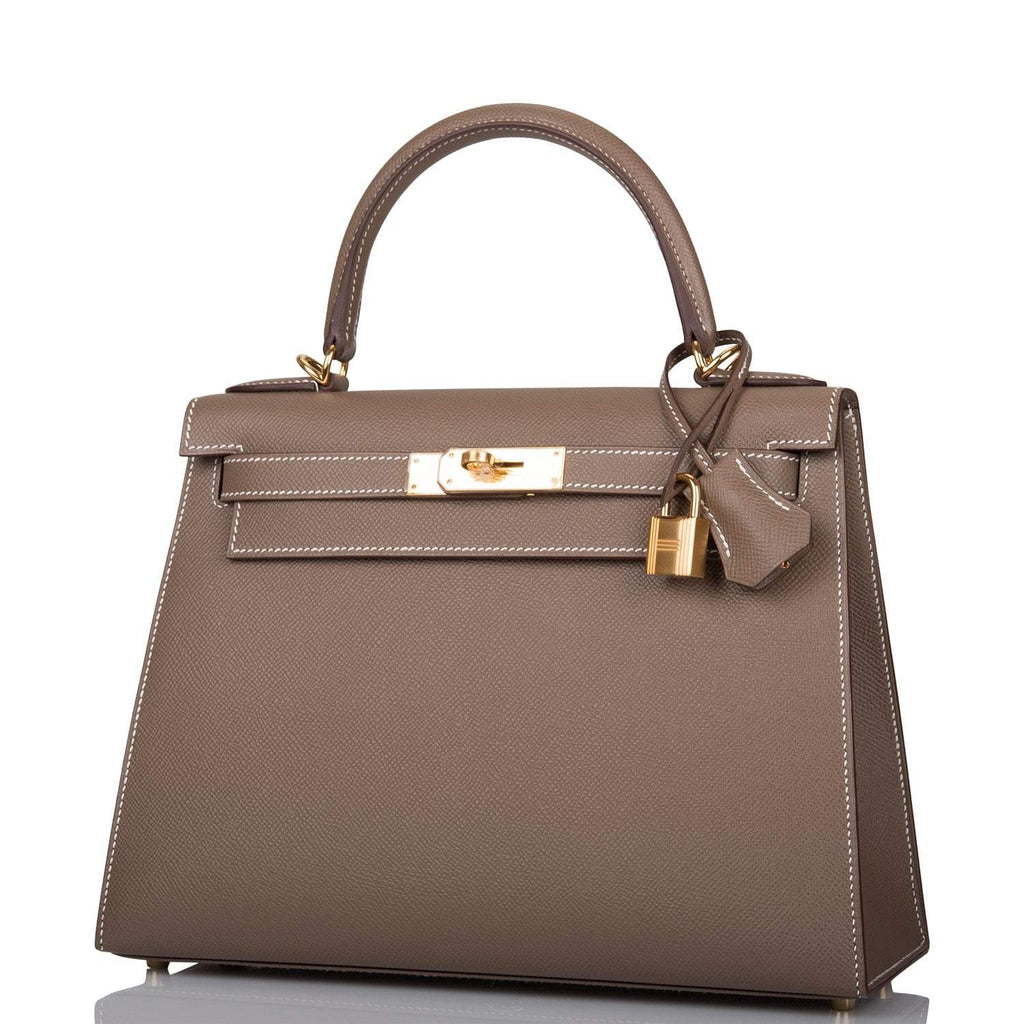 Hermes Etoupe Epsom Sellier Kelly 28cm Gold Hardware