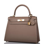 Hermes Etoupe Epsom Sellier Kelly 28cm Gold Hardware