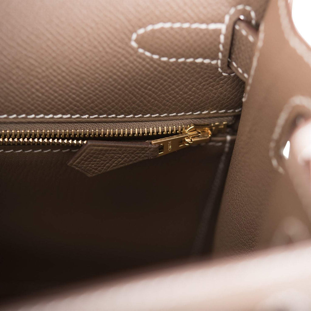 Hermes Etoupe Epsom Sellier Kelly 28cm Gold Hardware