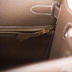 Hermes Etoupe Epsom Sellier Kelly 28cm Gold Hardware