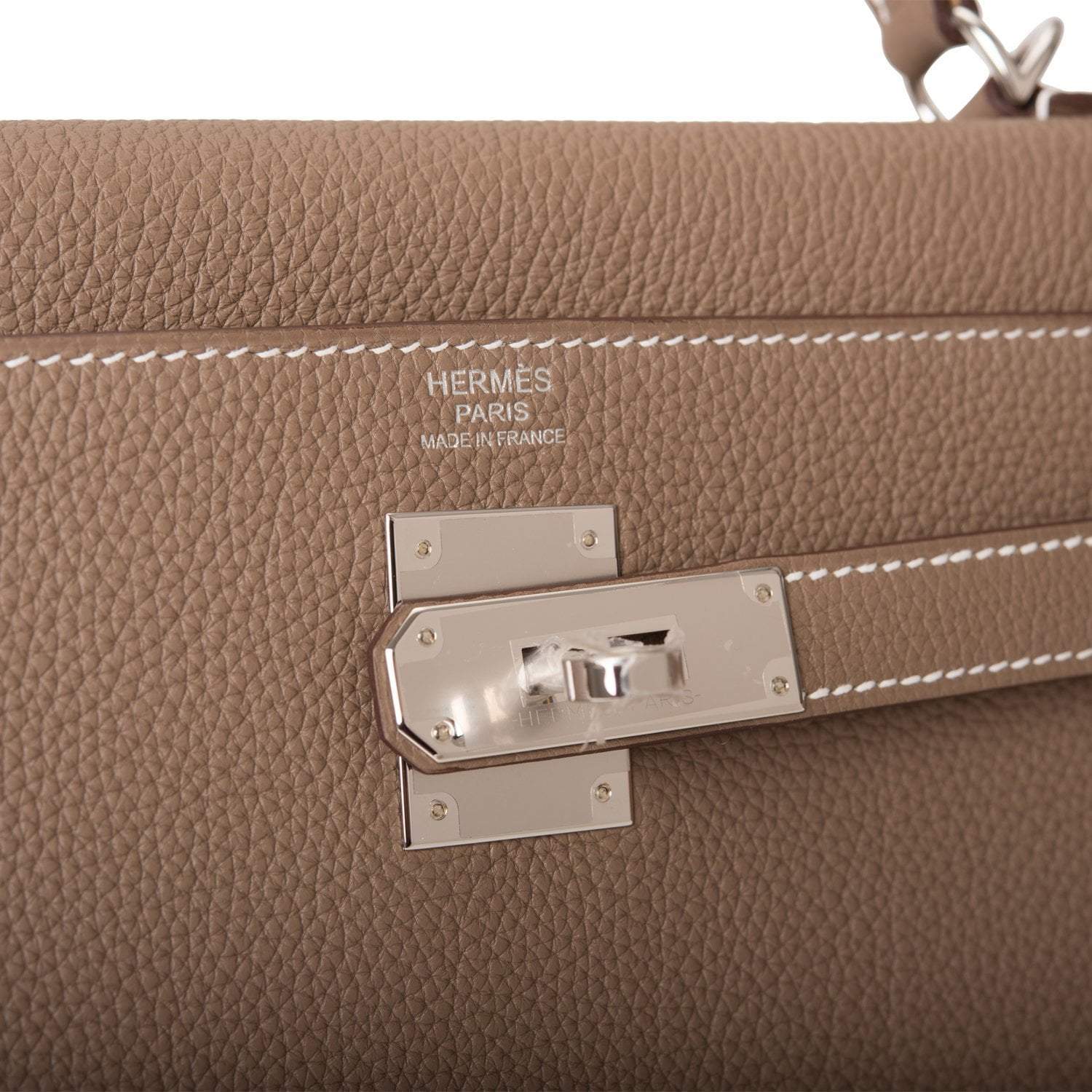 Hermes Kelly Retourne 32 Etoupe Togo Palladium Hardware