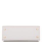 Hermes Horseshoe Stamp (HSS) Bi-Color White and Rose Azalee Epsom Sellier Kelly 25cm Permabrass Hardware