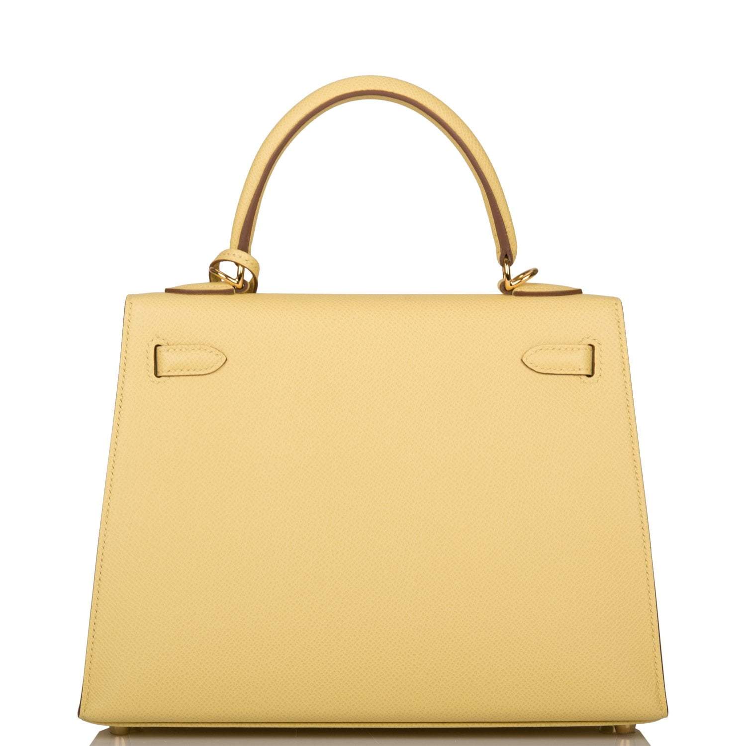Hermes Jaune Poussin Epsom Sellier Kelly 25cm Gold Hardware