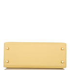 Hermes Jaune Poussin Epsom Sellier Kelly 25cm Gold Hardware