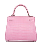 Hermes Bubblegum 5P Matte Alligator Retourne Kelly 25cm Palladium Hardware