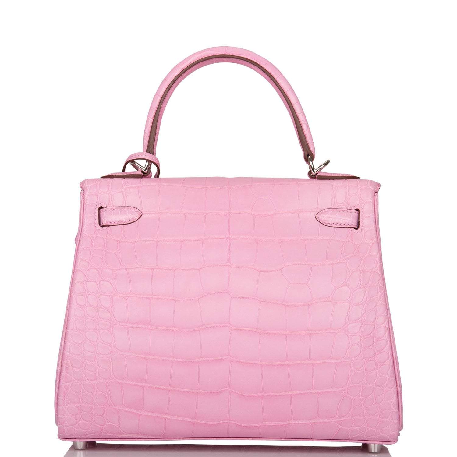 Hermes Bubblegum 5P Matte Alligator Retourne Kelly 25cm Palladium Hardware